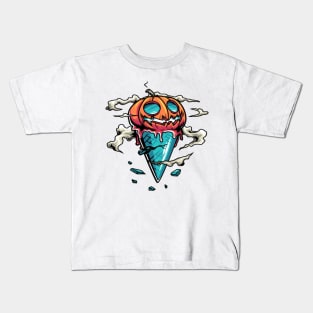 Halloween ice cream pumpkin Kids T-Shirt